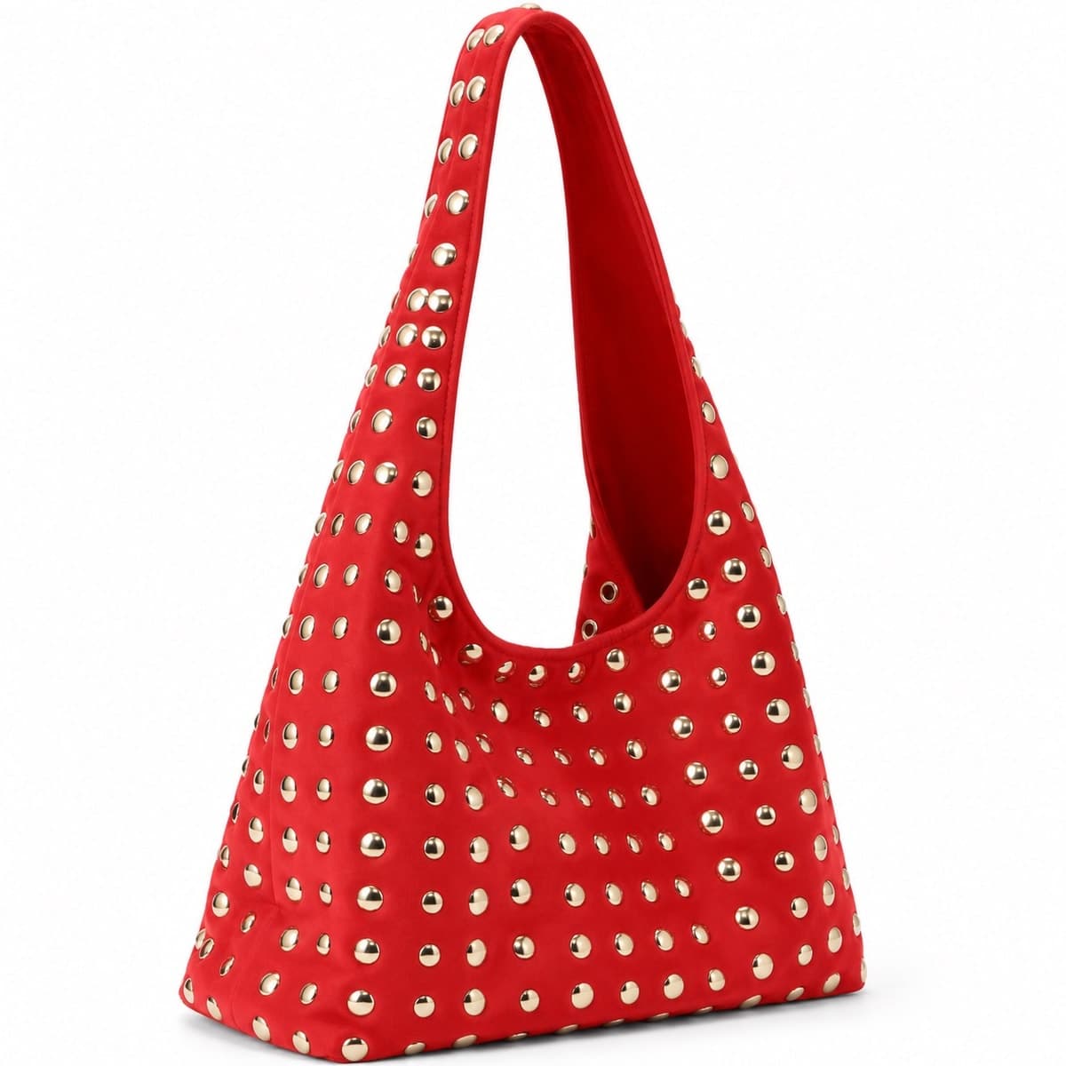 Icon Large Studded Suede Leather Bag