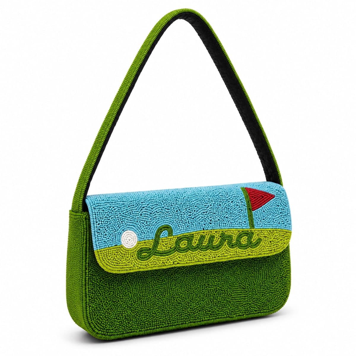 Luxe Golf Club Beaded Shoulder Bag