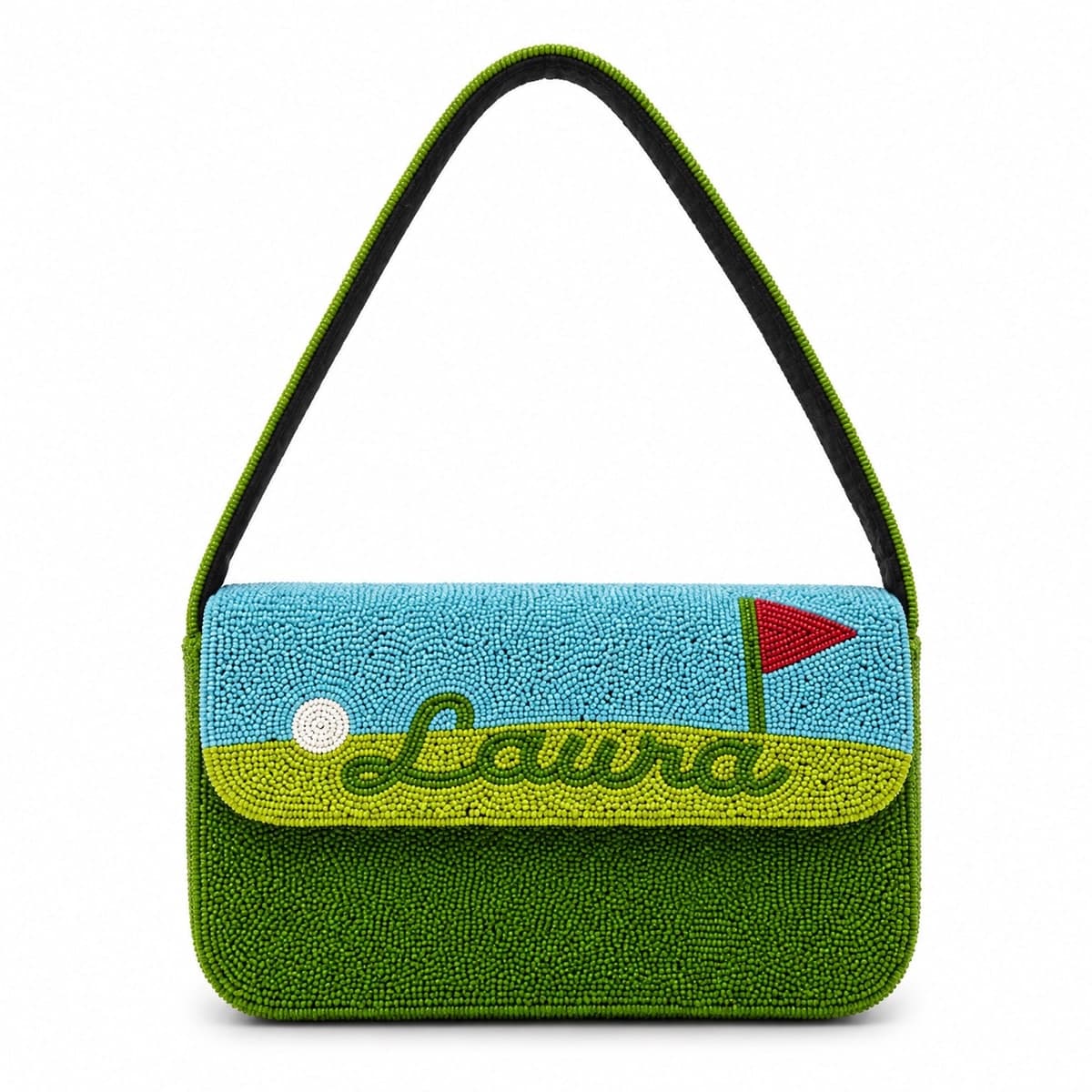 Luxe Golf Club Beaded Shoulder Bag