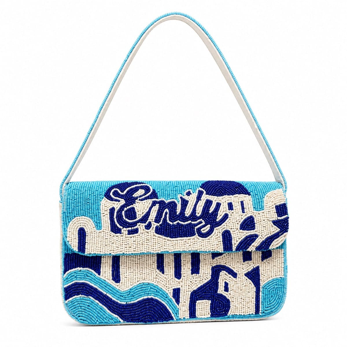 Azure Muse Beaded Shoulder Bag