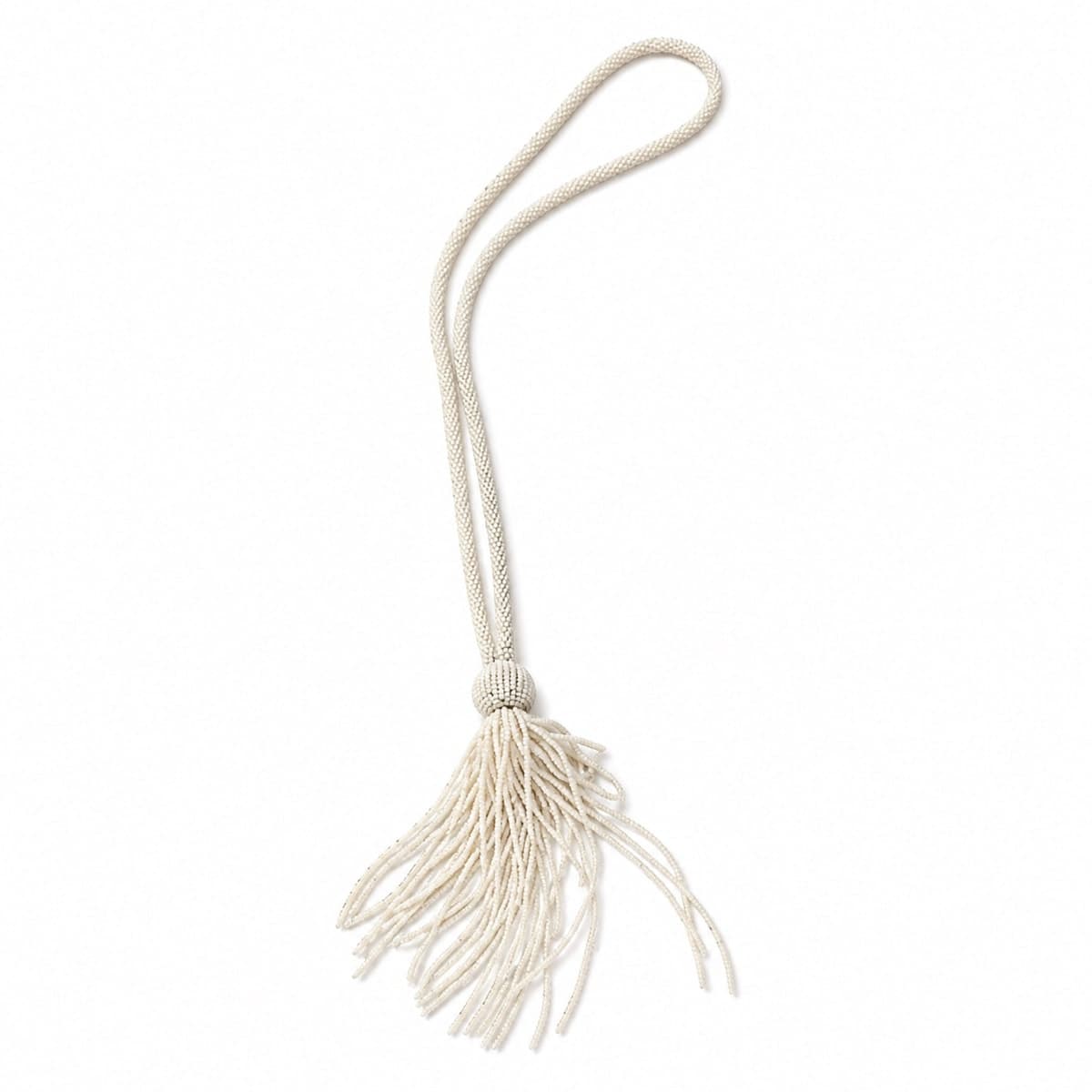 Ivory Pearl Tassel Beaded Necklace