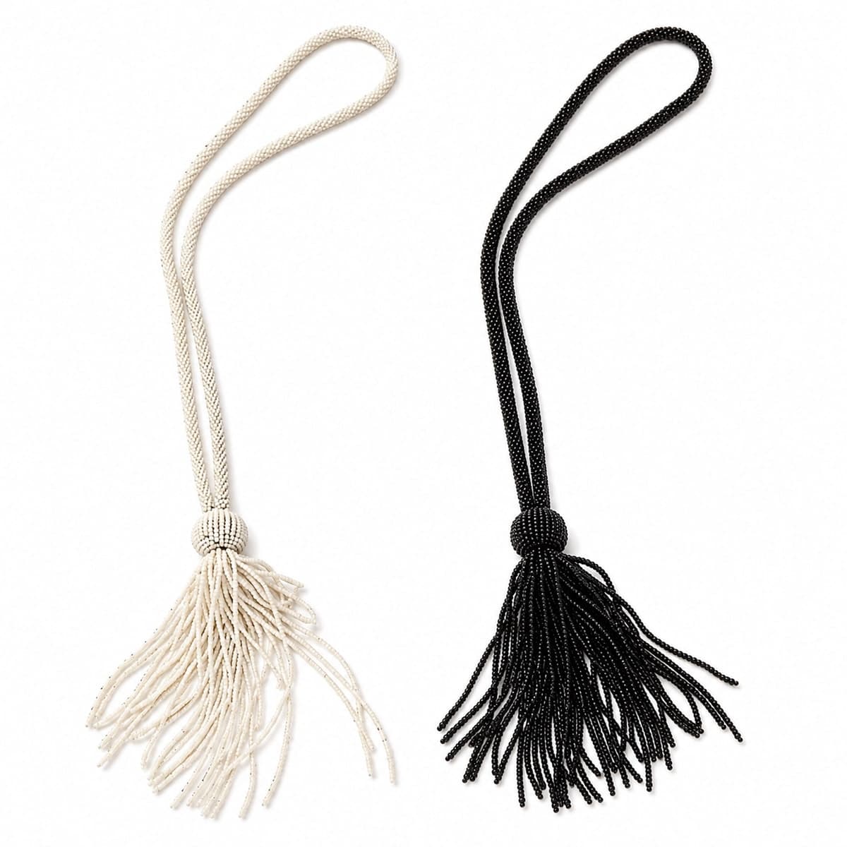Ivory Pearl Tassel Beaded Necklace