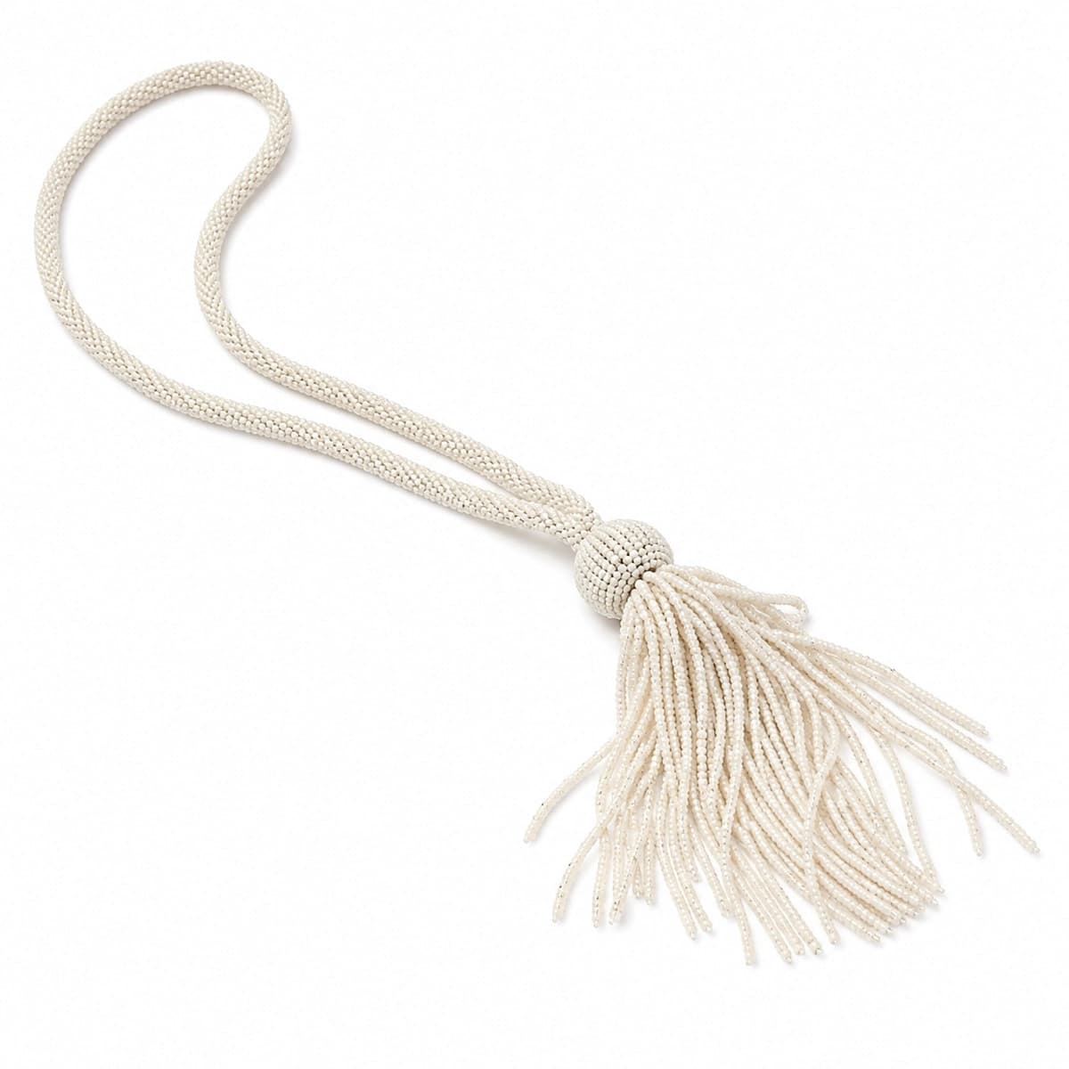 Ivory Pearl Tassel Beaded Necklace