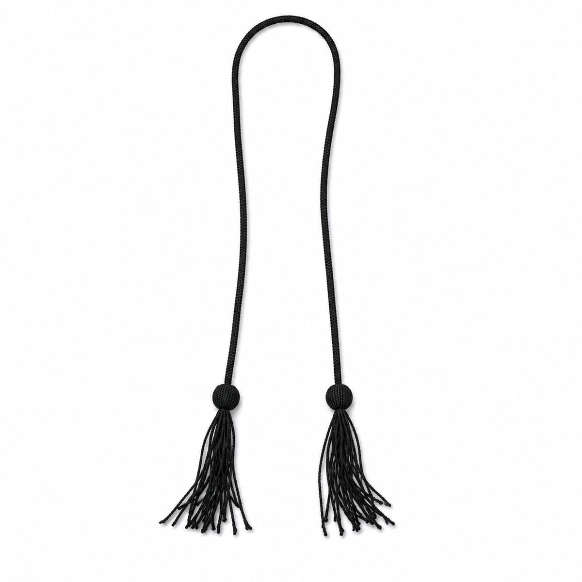Noir Black Tassel Long Necklace