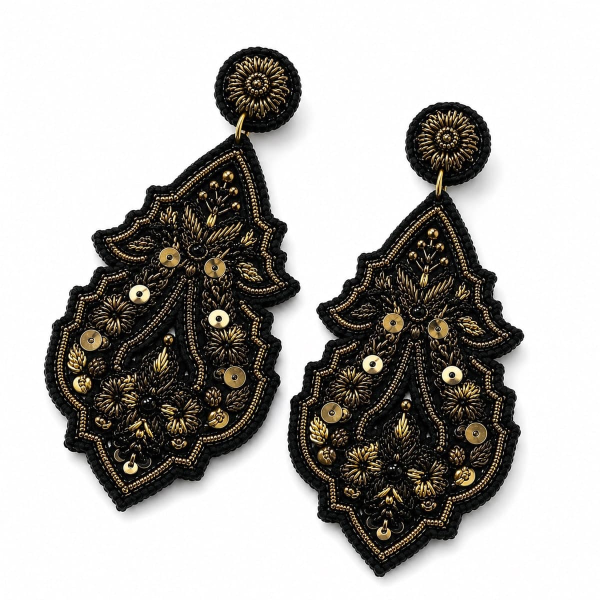 Regal Zardosi Heritage Drop Earrings