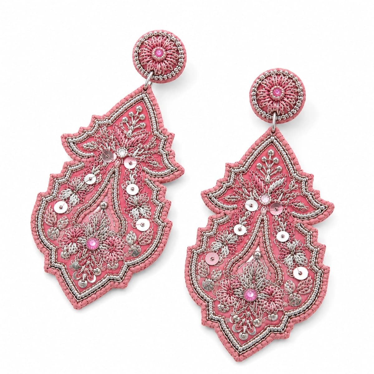 Rose Royale Zardosi Statement Earrings