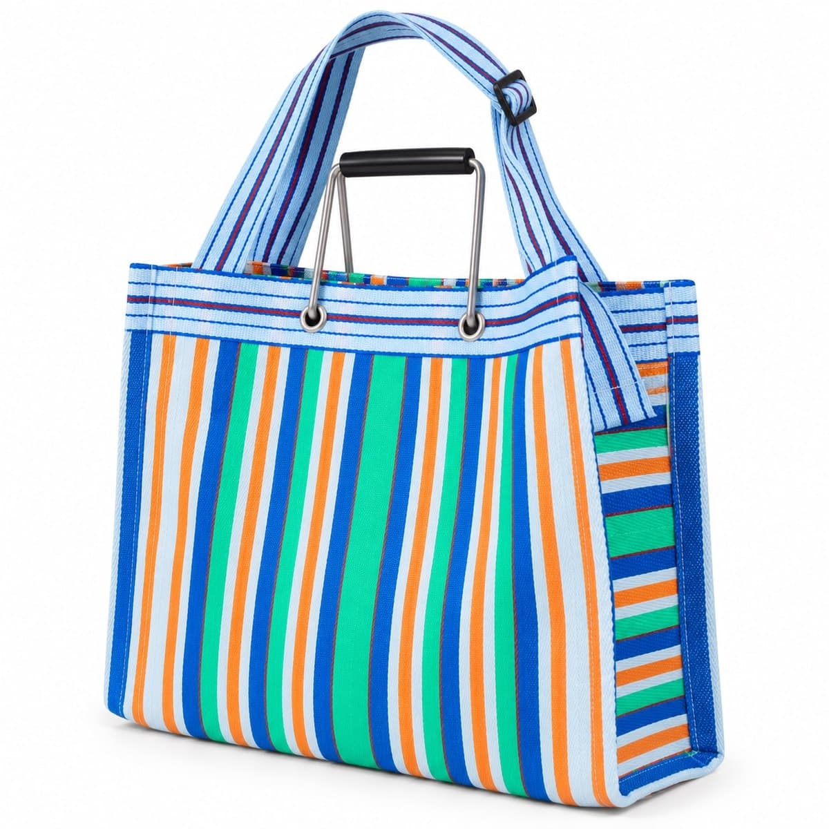 Riviera Recycled Nylon Striped Tote Bag