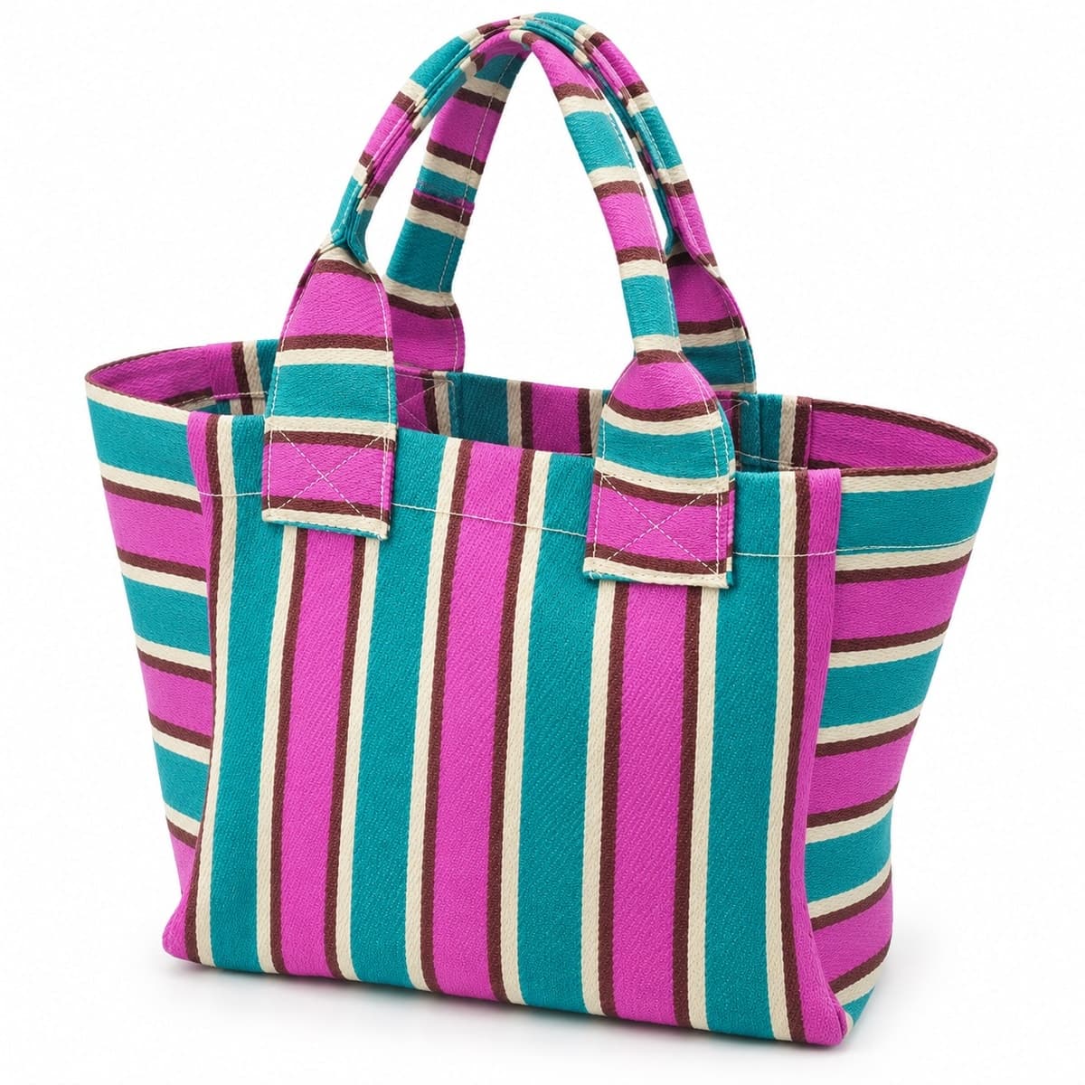 Striped Recycled Nylon Carryall Tote