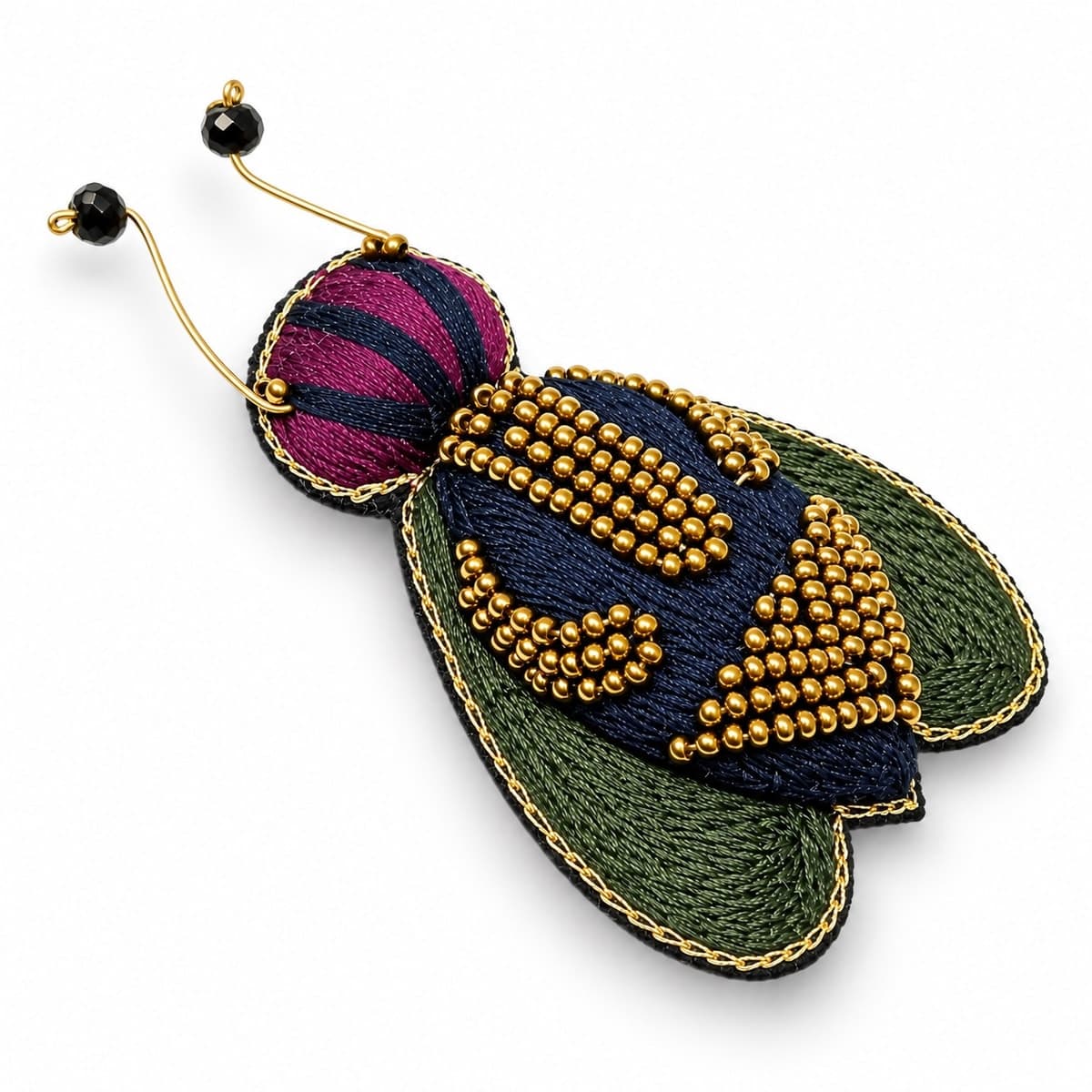 Emerald Noir Beetle Brooch