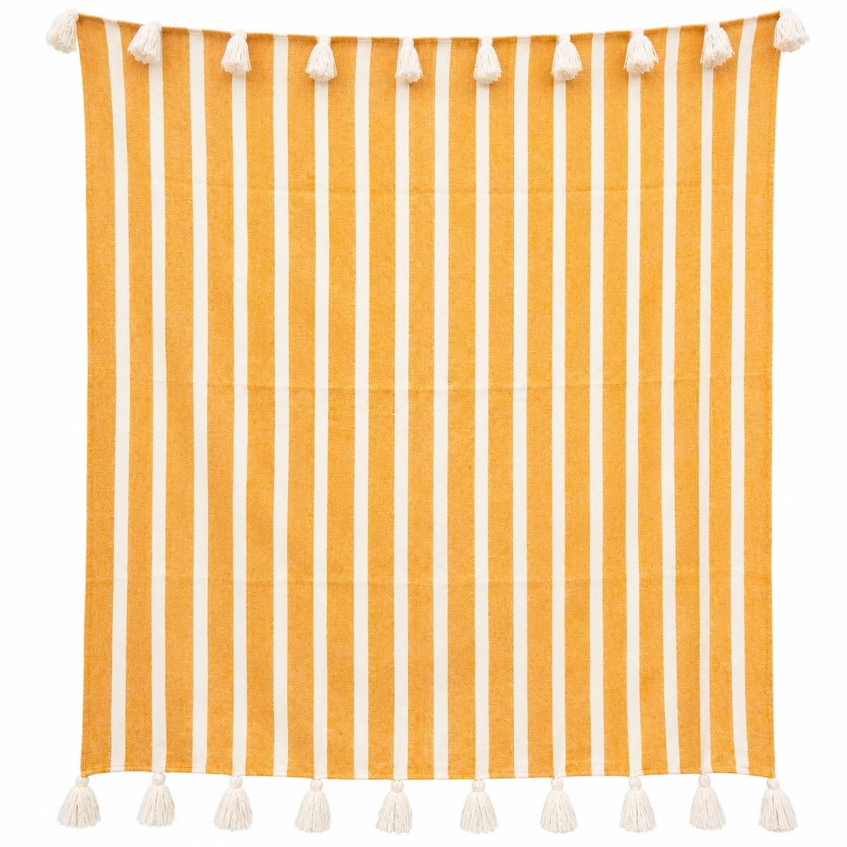 Golden Stripe Cotton Throw