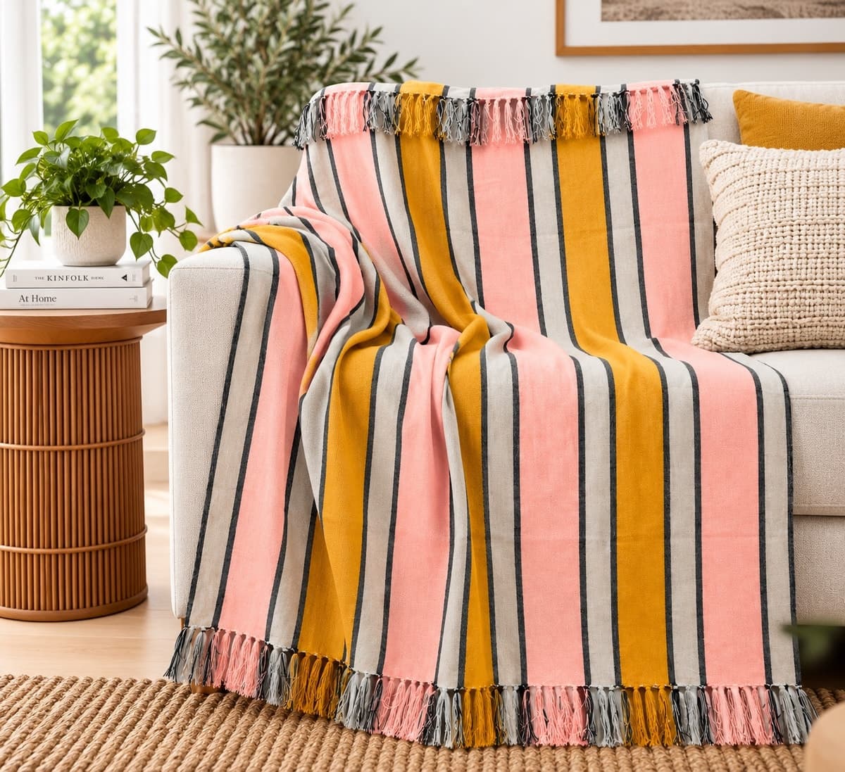 Blush Harvest Cotton Throw