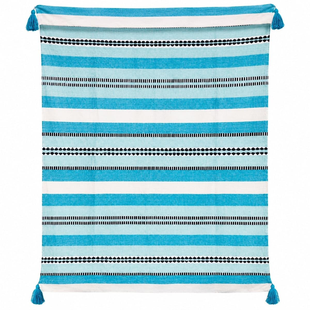 Aqua Horizon Cotton Throw