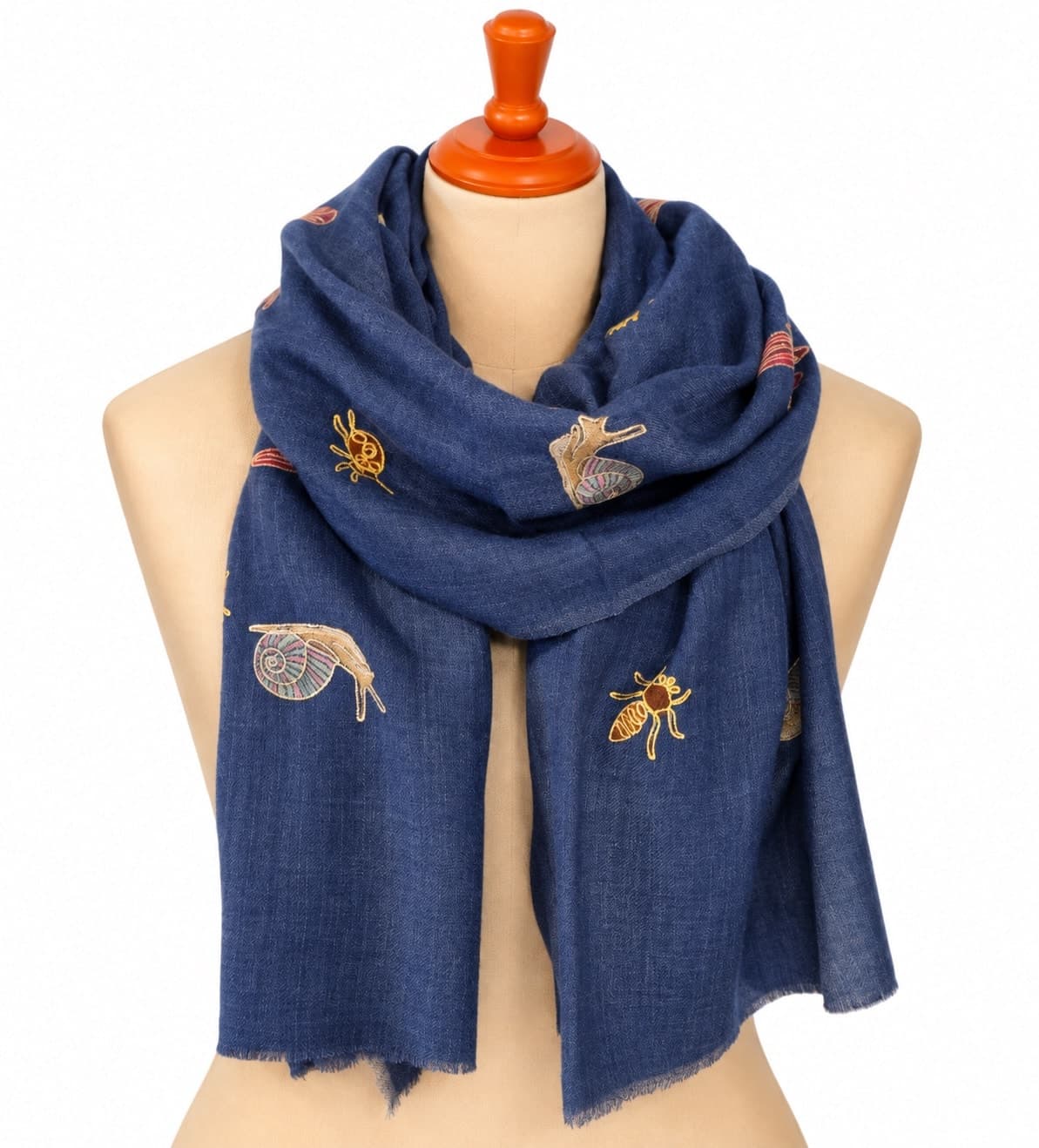 Azure Zari Garden Merino Shawl