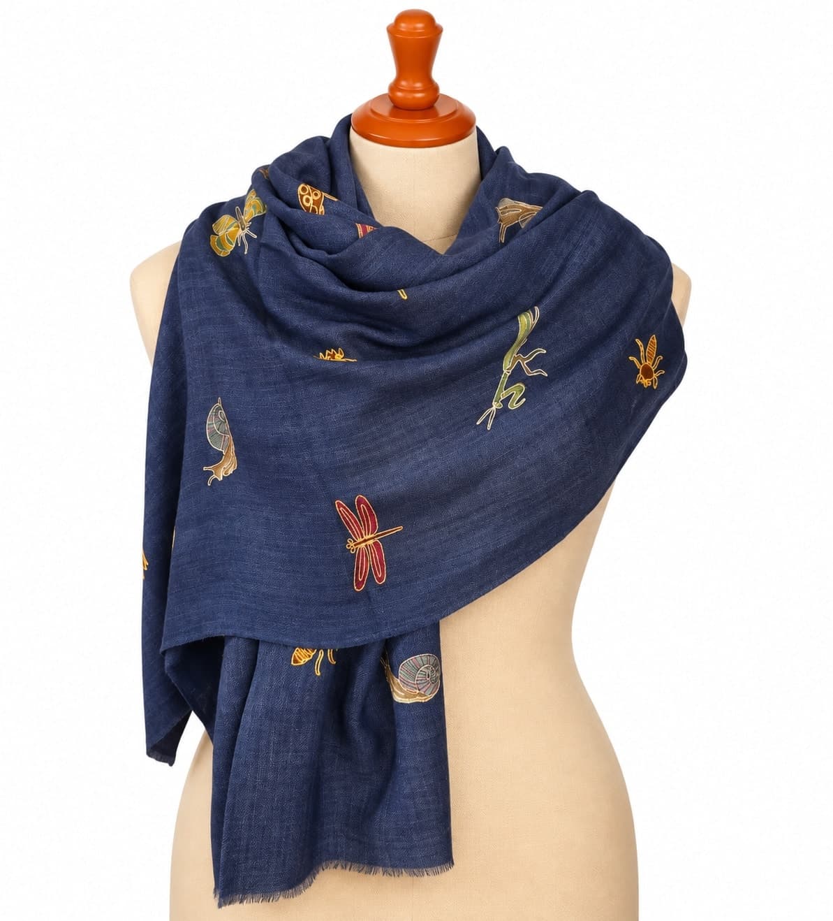 Azure Zari Garden Merino Shawl
