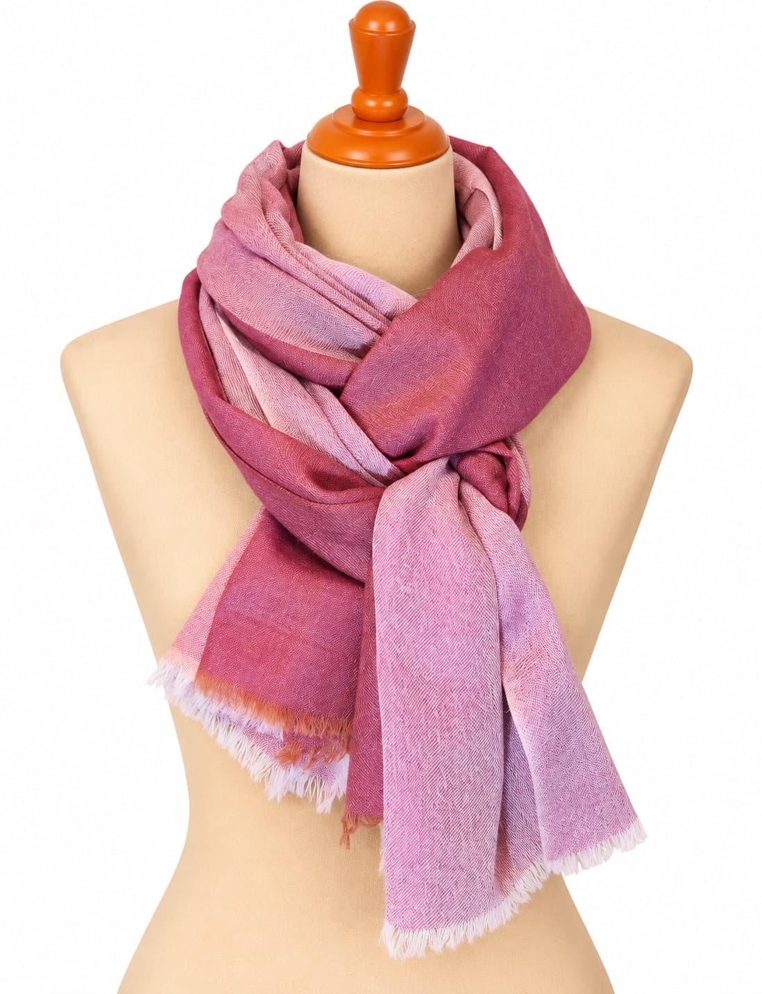 Kashmir Rose Lavender Merino Silk Scarf
