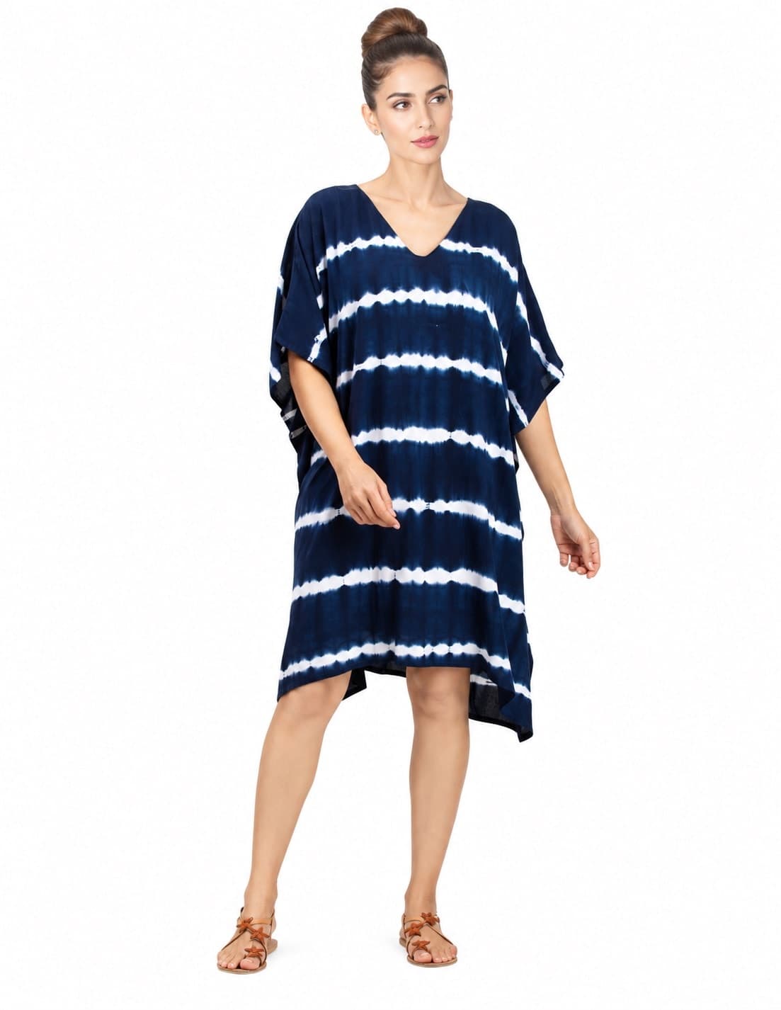 Indigo Horizon Tie-Dye Kaftan