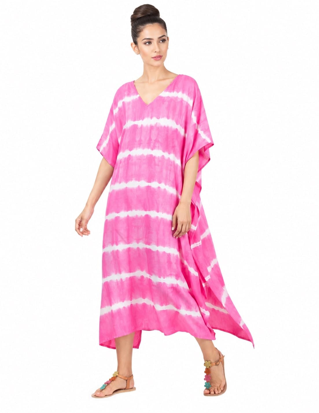 Rose Bloom Tie-Dye Kaftan