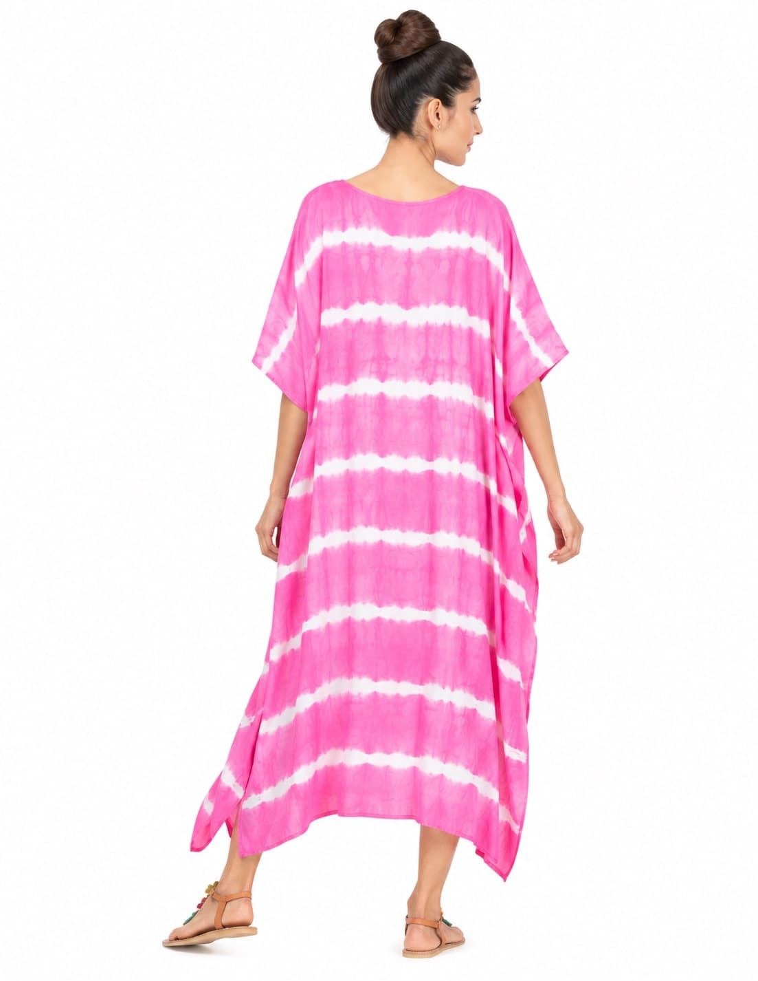 Rose Bloom Tie-Dye Kaftan