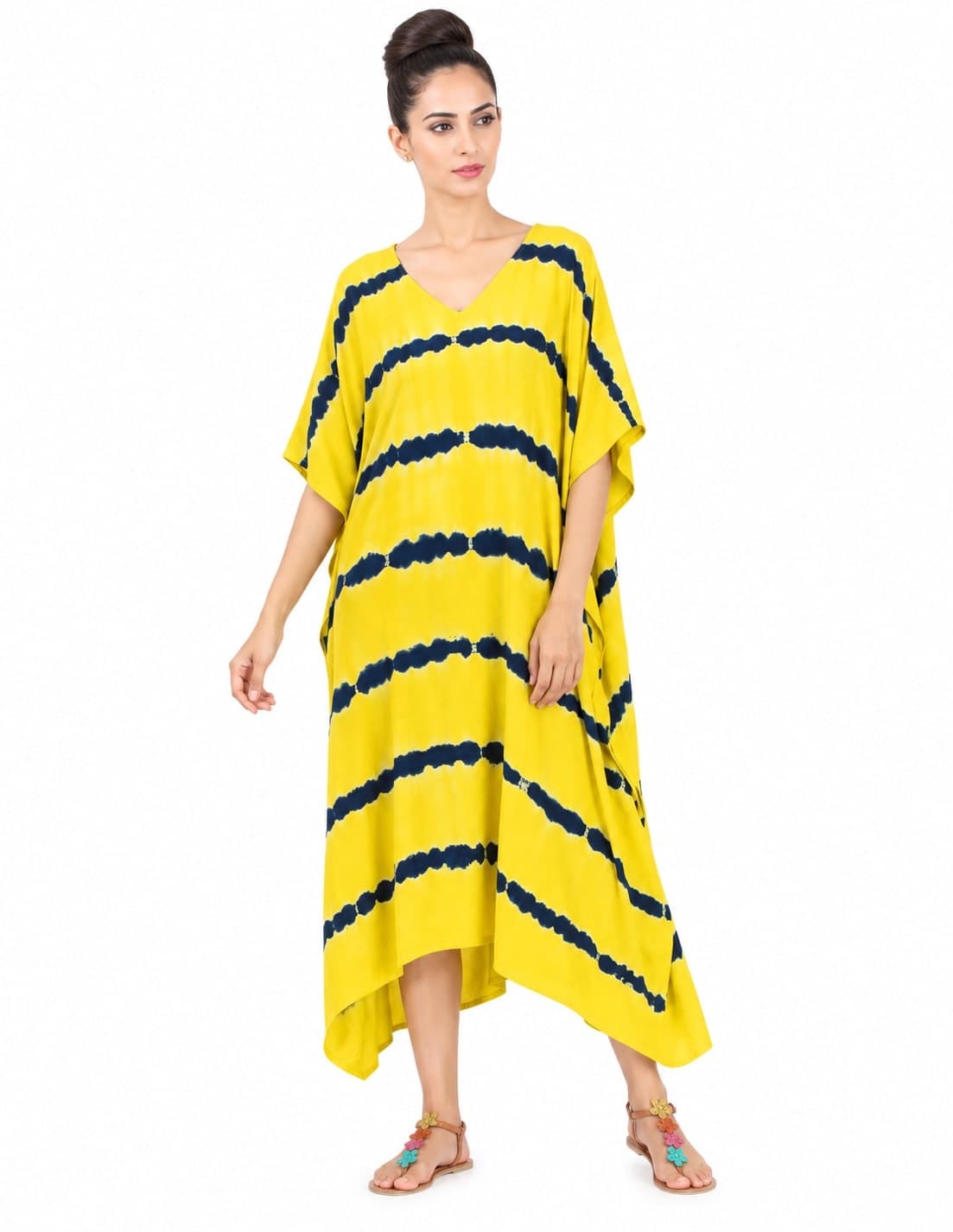Sunray Indigo Tie-Dye Kaftan