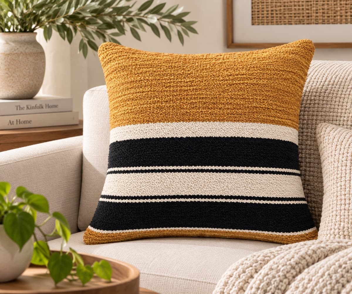 Golden Nomad Stripe Cushion