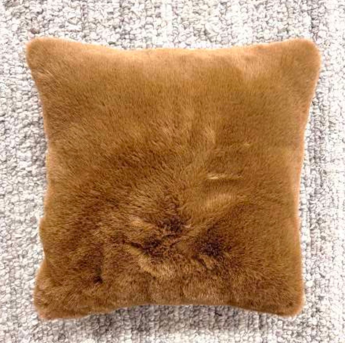Caramel Luxe Faux-Fur Cushion