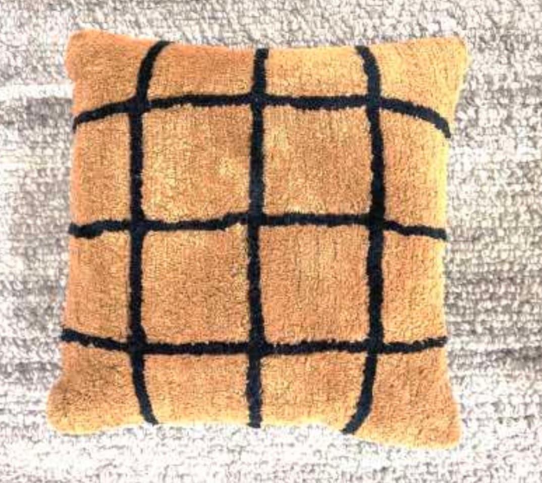 Golden Grid Cushion