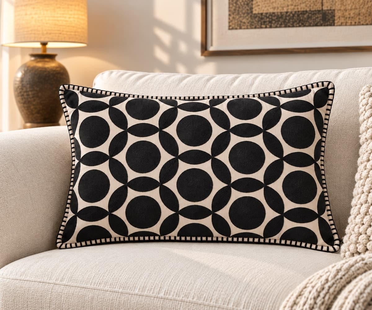 Midnight Petal Velvet Cushion Cover