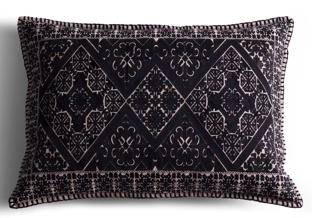 Midnight Heritage Linen Cushion Cover