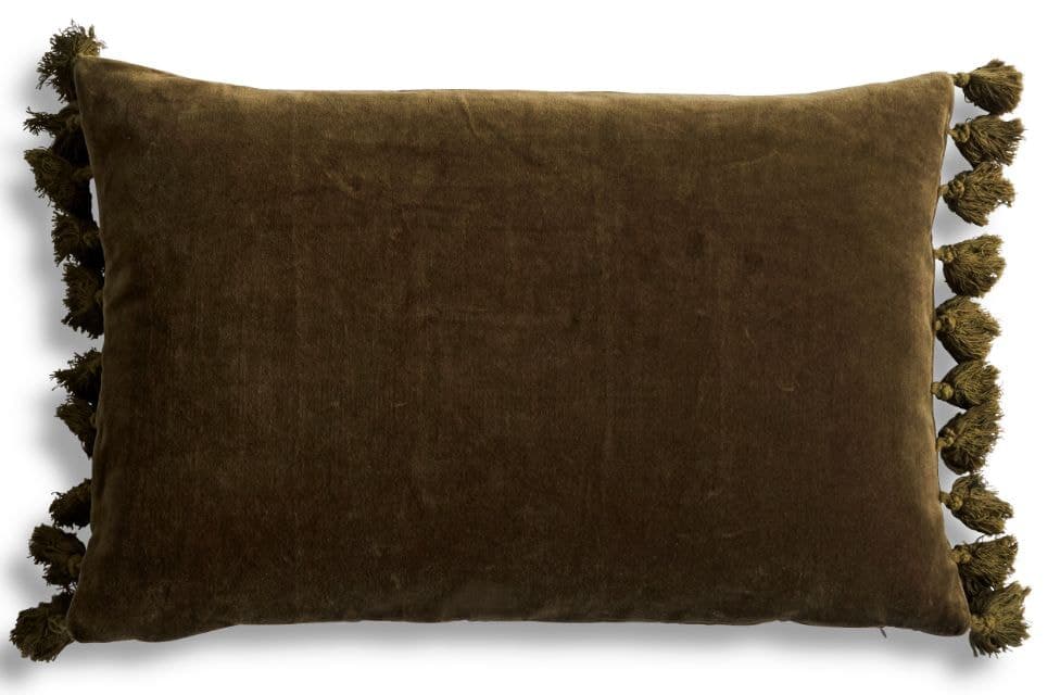 Amber Luxe Velvet Tassel Cushion Cover