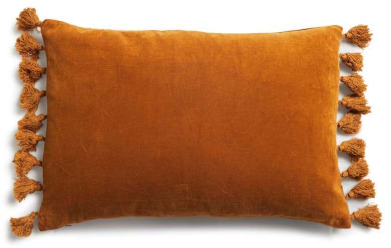 Amber Luxe Velvet Tassel Cushion Cover