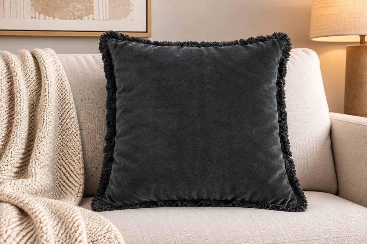 Velvet Fringe Cushion Cover