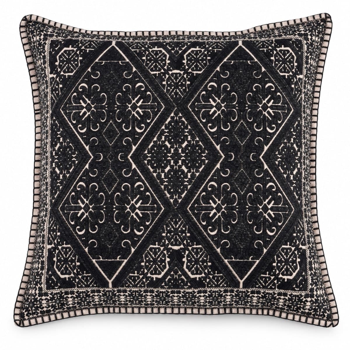 Heritage Noir Embroidered Velvet Cushion Cover