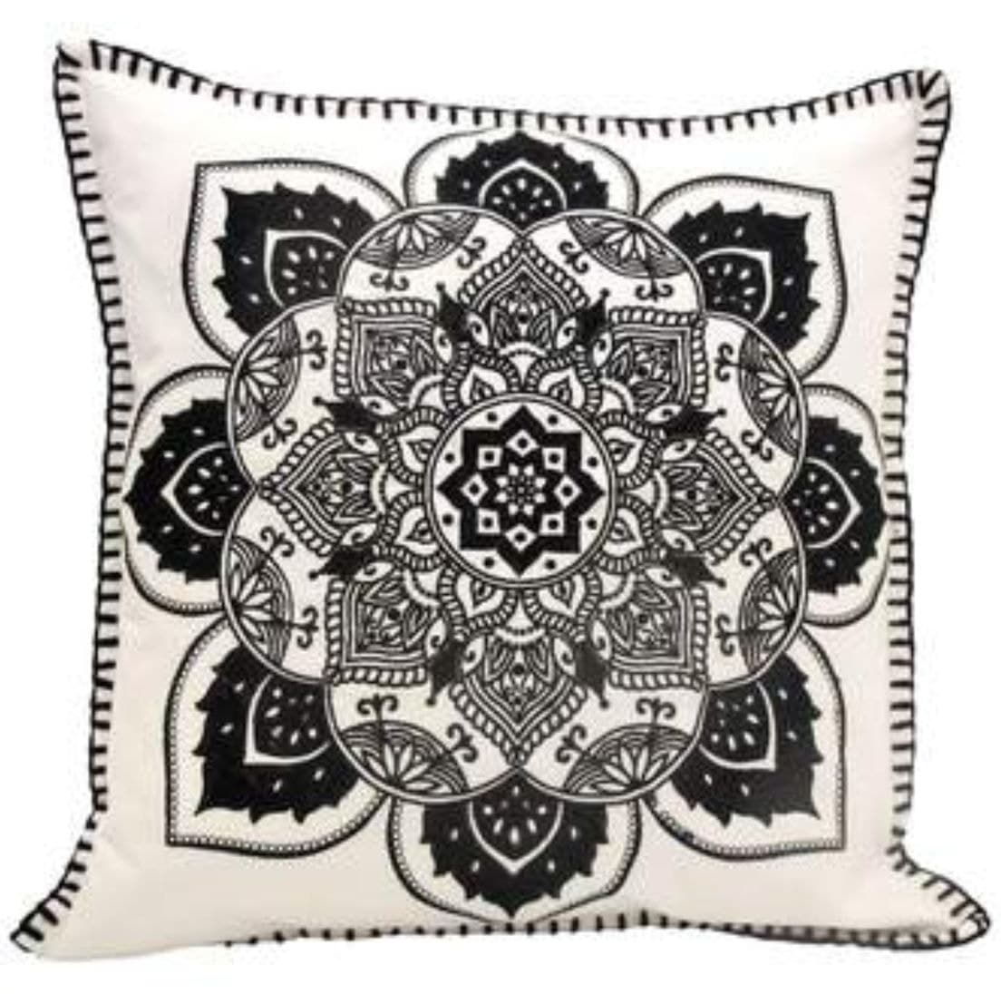 Noir Mandala Linen Cushion Cover