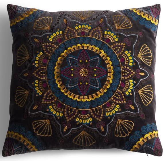 Midnight Mandala Velvet Cushion Cover