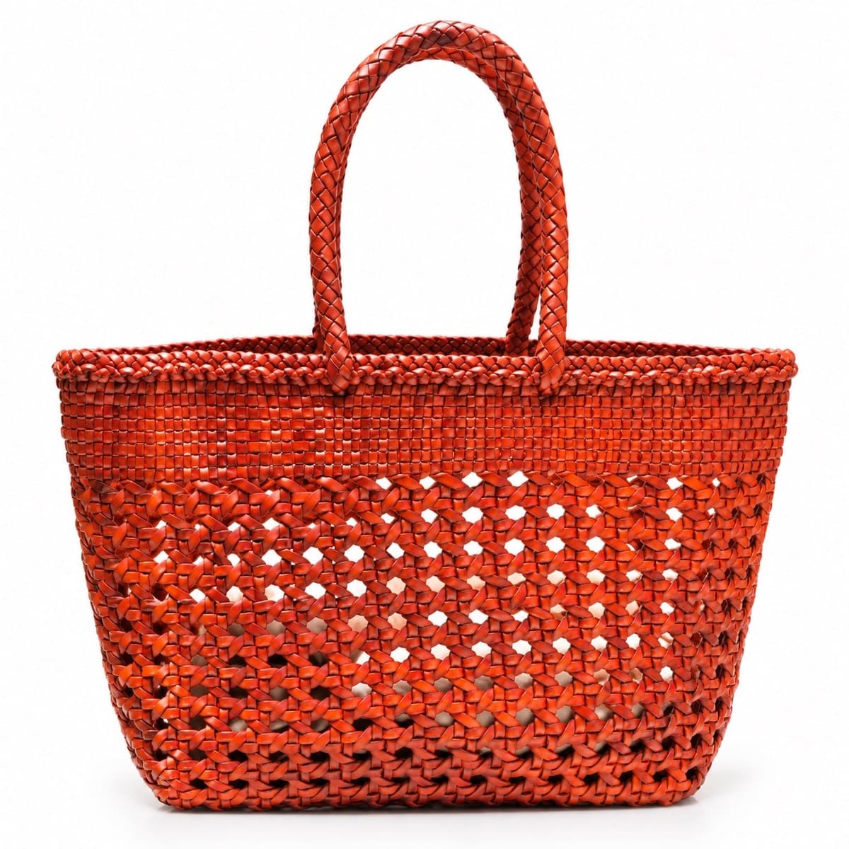 Bucket Weave Genuine Leather Bag