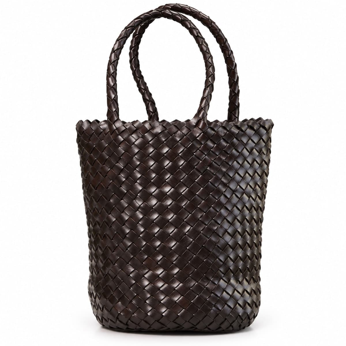 BALLY Handwoven Genuine Leather Bucket Bag