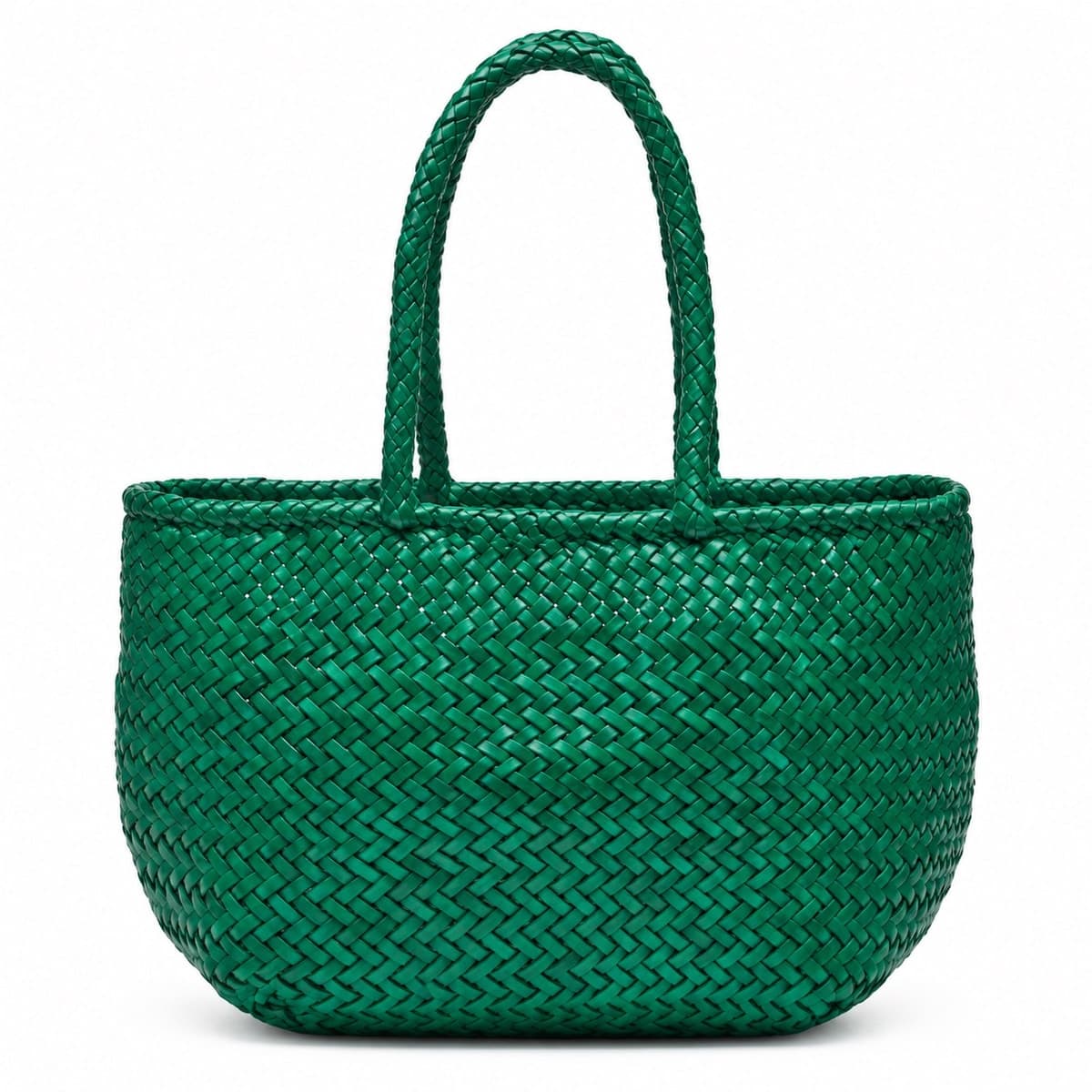 GJUNO Handwoven Genuine Leather Tote