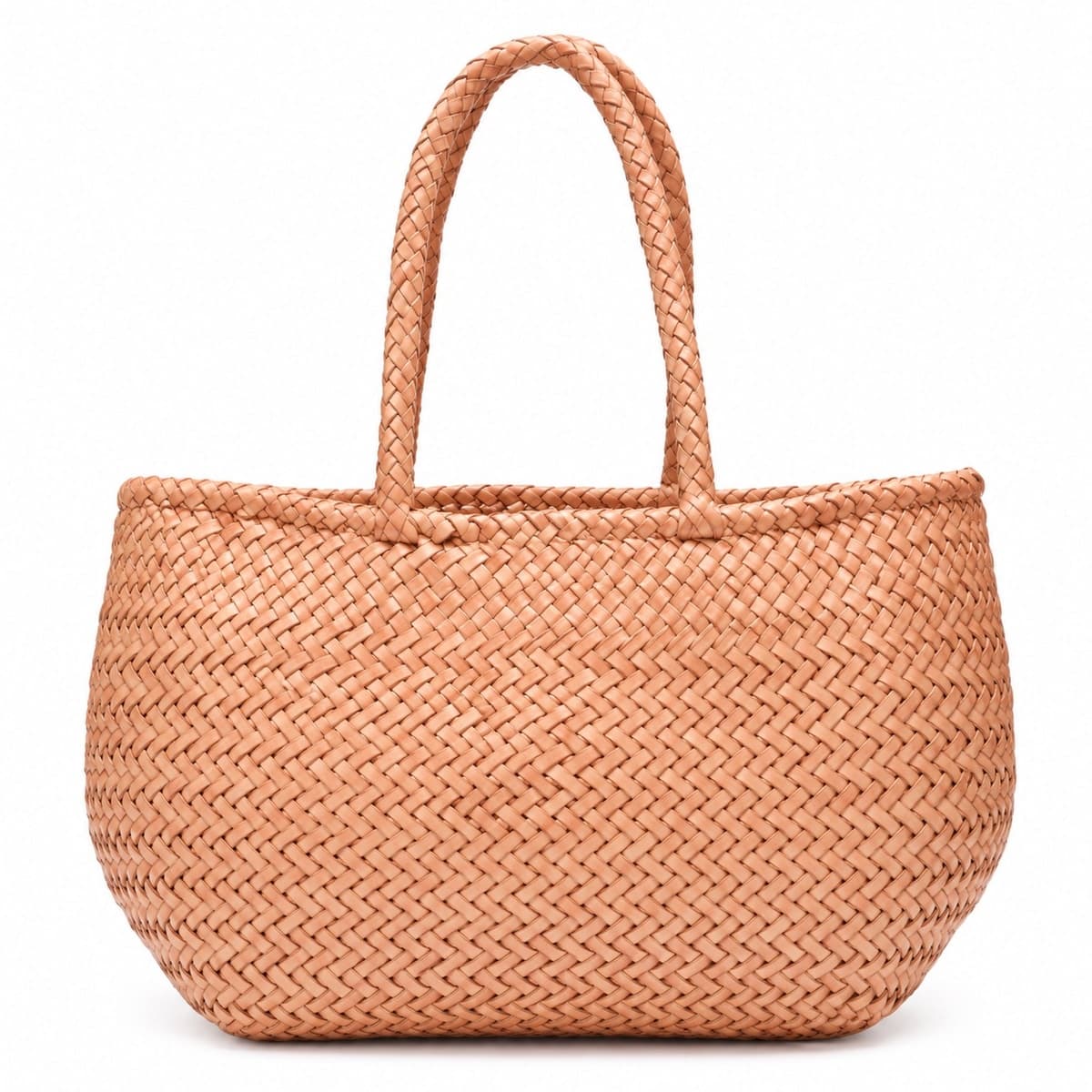 GJUNO Handwoven Genuine Leather Tote