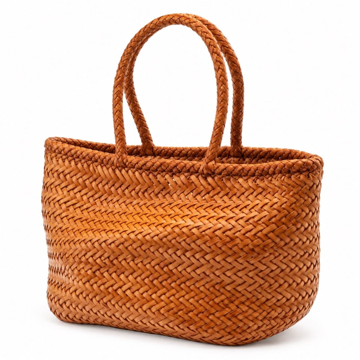 GJUNO Handwoven Genuine Leather Tote