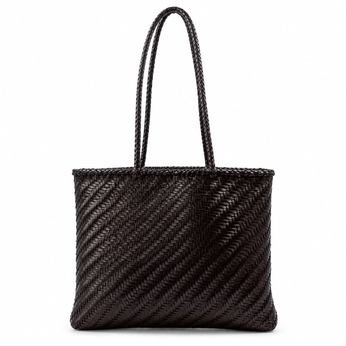 SOLARA Handwoven Genuine Leather Tote Bag