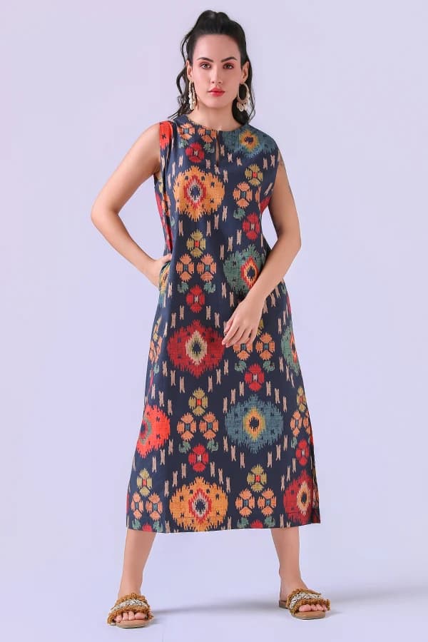 Aurelia Ikat Column Dress