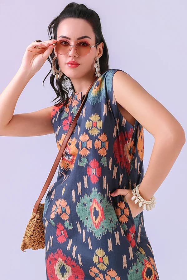 Aurelia Ikat Column Dress