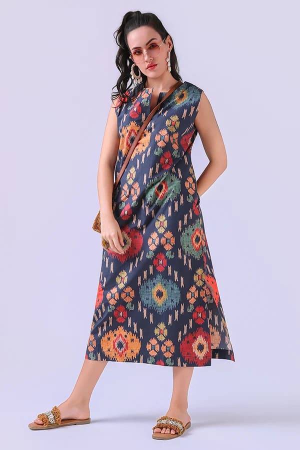 Aurelia Ikat Column Dress