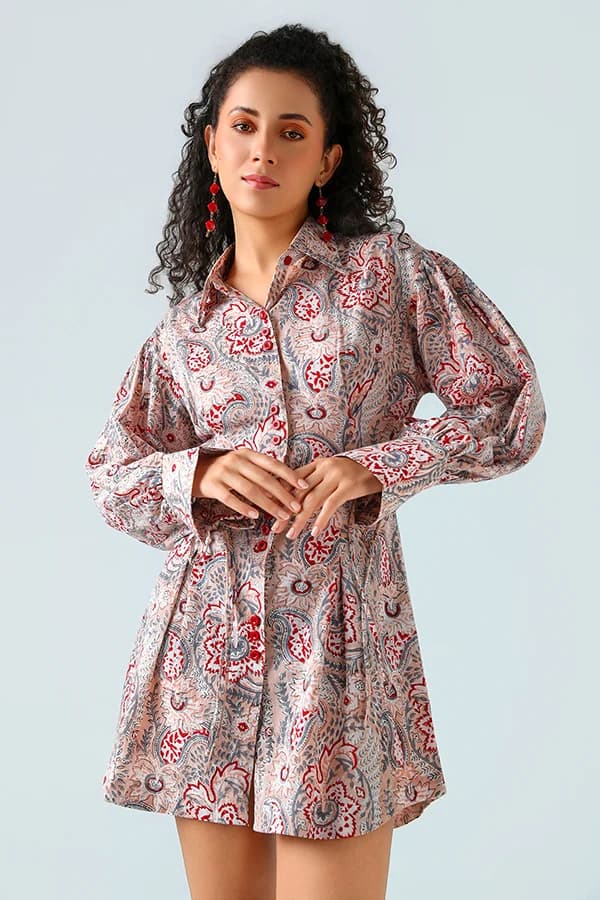 Crimson Paisley Dress