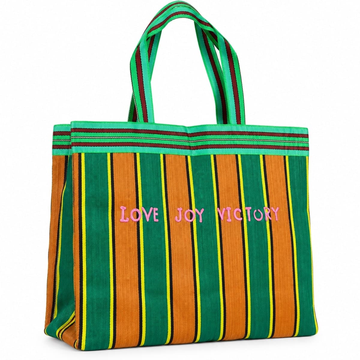 Artisan Victory Recycled Nylon Tote - Emerald Terracotta
